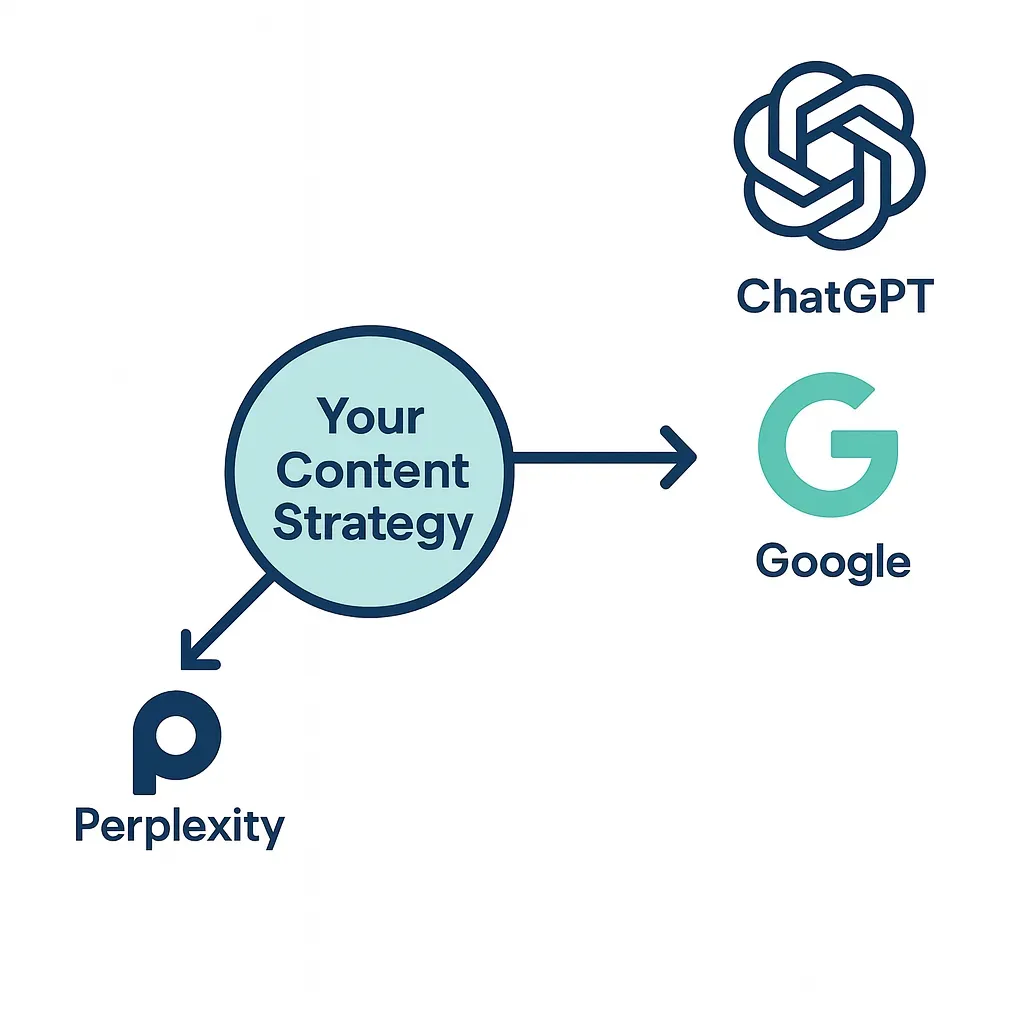 Perplexity AI search interface showing numbered citation sources alongside a research answer